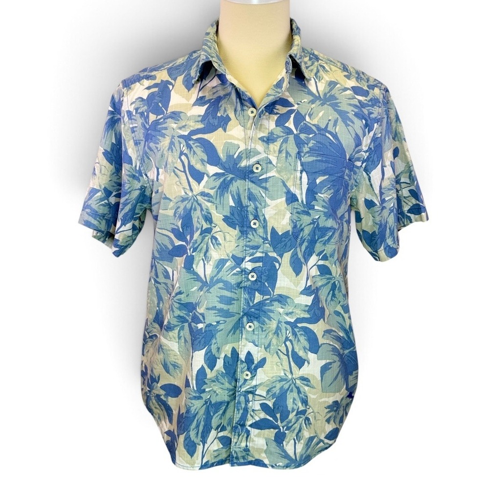 Tommy Bahama Light Blue Hawaiian Short Sleeve Button Down Men's Size M